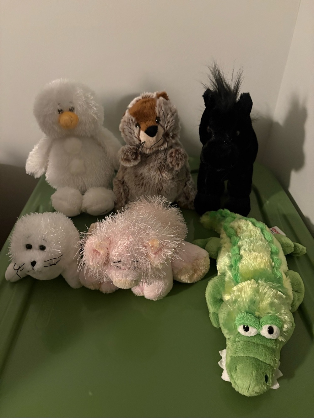 Plush Pet Toy Assortment Webkinz- White, Black, Brown, Pink & Green